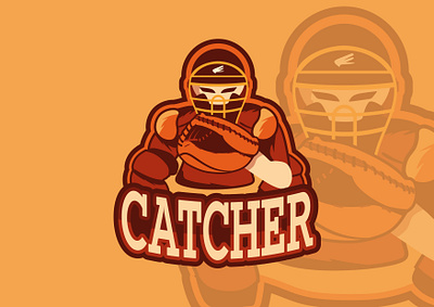 CATCHER BASEBALL baseball brand branding branding and identity catcher cool game illustration logo softball sport