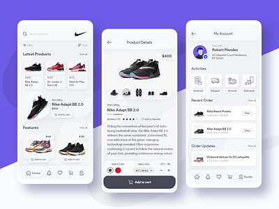 Nike Mobile App Redesign Concept adobe xd app concept app design ios app mobile app mobile ui nike nike air max nike app nike shoes redesign concept ui ui design user experience userinterface ux ux design