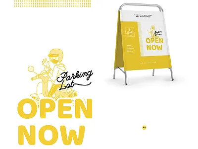 up street food - brand identity artwork branding culinary design digital environment design food and drink friendly fun graphic illustration lifestyle logo motorcycle parking lot sign system signage standing banner street food vector