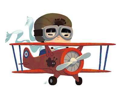 Baby Us: Airplane Boy airplane baby biplane boy character design illustration kids nolen lee toddler