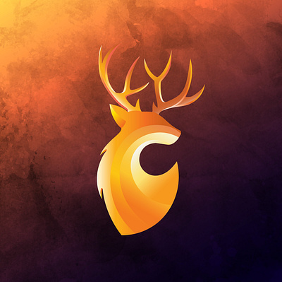 Deer animal antlers beast branding buck colorful deer design gradient hunting logo mammal outdoors shapes vector