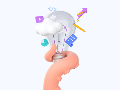 Inspiration 3d blender business c4d career cinema 4d cloud color design designer developer elements idea illustration inspiration job light octopus office pencil