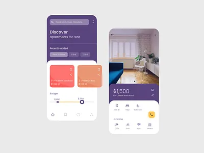 Flat renting app app application ui concept design figma flat illustration logo renting typography ui ux vector