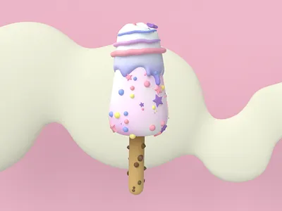 Pop 3d 3d art c4d candy chips chocolate cinema 4d cookie fruit ice cream octane popsicle