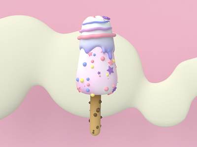 Pop 3d 3d art c4d candy chips chocolate cinema 4d cookie fruit ice cream octane popsicle