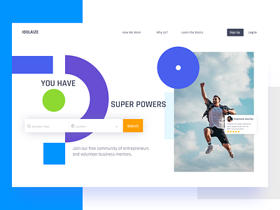 Entrepreneurs Landing Page art direction color composition design digital landingpage landingpagedesign shapes sign up ui uidesign ux uxdesign vector web website websites