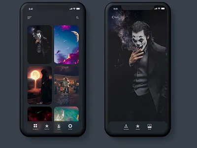 Wallpaper App concept adobexd app dailyui design interfacedesign landing page logo minimalist simple design ui ux wallpaper app webdesign