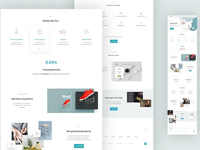 Website Builder Concept II blue builder clean collage conversion design drag and drop drag drop flat icons landing page lead generation minimal site builder ui web web design white