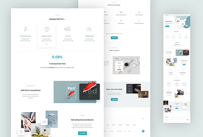 Website Builder Concept II blue builder clean collage conversion design drag and drop drag drop flat icons landing page lead generation minimal site builder ui web web design white