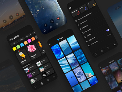 Night mode on Live Wallpaper Gallery design sketch ui