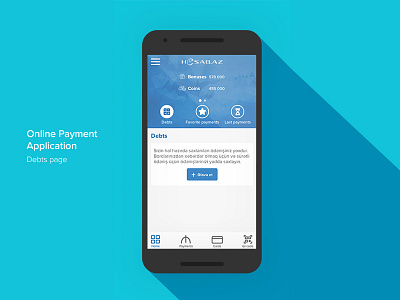 Online Payment Application - Debts page app application banking branding dashboad debts design finance graphic homepage logo menu mobile more pay payment ui ux web website