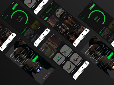 Workout App Design dark theme dark ui mobile app mobile ui uidesign uiux workout