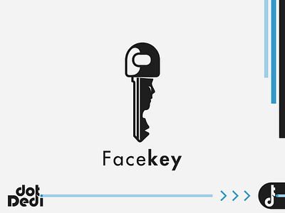 Facekey creative design dual meaning face face silhouette key logo logo idea logomark