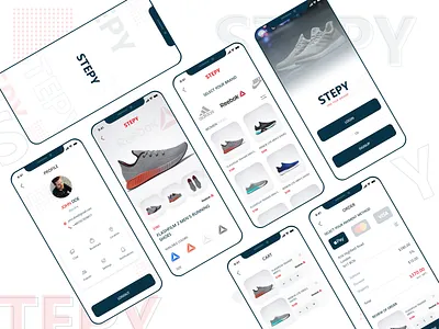 Stepy | Sports Products App branding design dribbble best shot graphic design illustration interactive design mobile app design mobile ui online shopping online store product design shoes shop app sportswear store app trendy ui ux design user experience design user interaction user interface design visual design