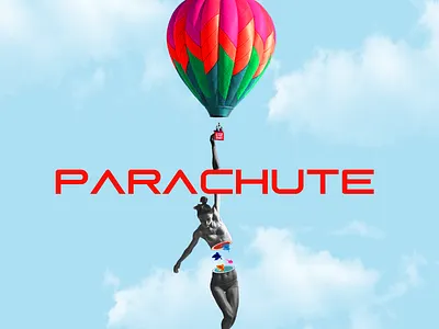 parachute adobe photoshop collage design minimal parachute poster