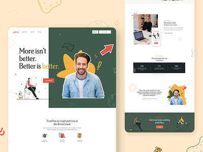 Pliro Landing Page afterglow clean customers homepage illustration illustrations job job board landing landing page recruiting ui website work