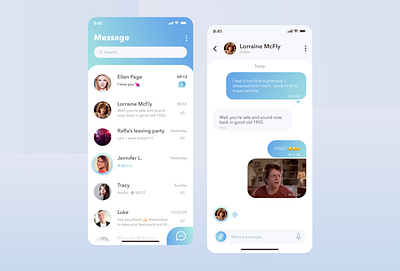 Daily UI #013 - Direct Messaging app app design application chat dailyui design gradient ios iphone mobile ui uidesign ux design