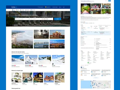 Booking.com Website Redesign Concept booking.com dashboard design listing redesign concept sketch ui web
