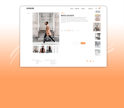 Product Page - Online clothing store clothes design interface ui ux webdesign website xd