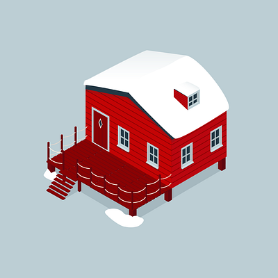 House in Sweden 3d adobe adobe illustrator blue design illustration illustration art illustrator nature png red vector