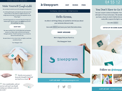 Sleepgram design e mail email klaviyo marketing newsletter template