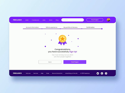 Freelance. Form Register design form register freelance landing sign in sign up form signup success ui web website