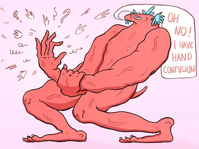 Hand Confusion brush character drawing face illustration ink monster photoshop strange weird