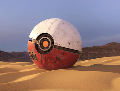 Pokeball 3d 3d art 3dsmax megha bhadana substance painter