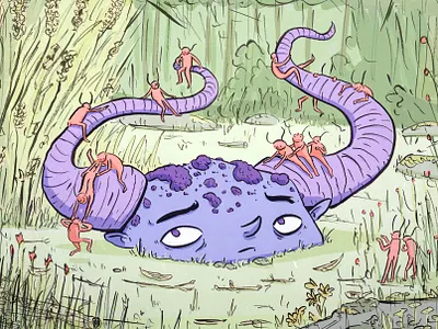 Horned Monster animal brush character drawing face illustration monster photoshop strange weird