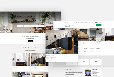 Real Estate Company Website blackandwhite branding card clean compact design flat form green home hungary interior listing minimal realestate search ui web web design whitespace