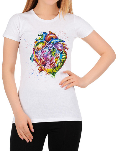 hand-painted t-shirt, heart apparel drawing fashion hand painted handmade heart paint painting style wear