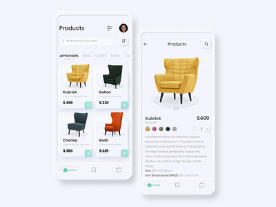 Furniture Mobile App app concept design furniture furniture design ios mobile mobile app mobile app design neumorphic neumorphism ui