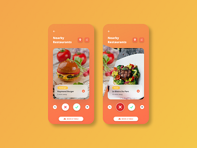 Card swipe interaction app app design application chat app colors design ios ios app mobile mobile app mobile app design mobile design mobile ui restaurant swipe ui uidesign uiux ux uxdesign