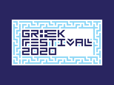 Greek Festival Badge Option 1 2020 acropolis annual badge city event fest festival greece greek logo mediterranean north carolina parthenon party pattern salem tile winston winston salem