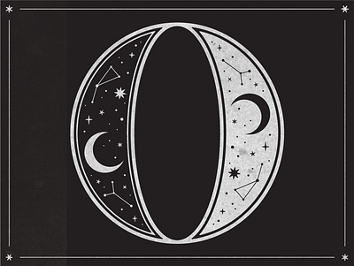 Zero Gravity 0 36 days of type black black white constellations cosmic graphicdesign gravity handlettering moon o stars sun texture typogaphy vector zero zodiac