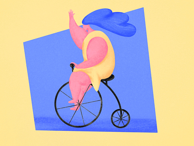 Woman on a bicycle art bicycle design girl illustration web woman