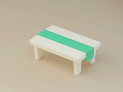 Green table 3d animation c4d chairs cute illustration maxon motion motiongraphics stylized table