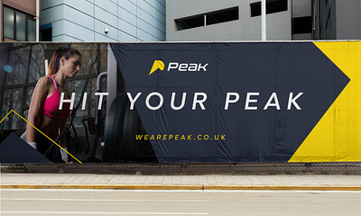 Peak Fitness Advertising advertising athlete athlete branding billboard fitness fitness branding fitness logo gym gym branding gym logo letter p marketing mountain peak nutrition p p logo peak protein supplements workout