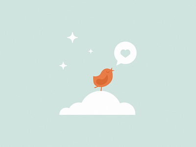 Bird bird character flat illustration retro vector