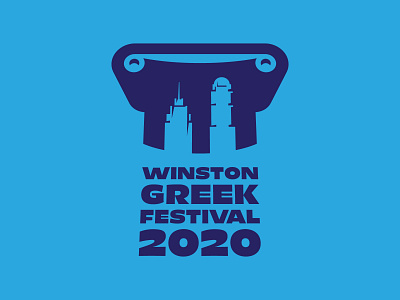 Greek Festival Logo Comp 2 2020 acropolis annual city column downtown event fest festival greece greek ionic logo mediterranean north carolina parthenon party salem winston winston salem