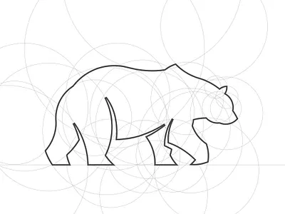 Bear Logo Design Process bear branding circles elegant fashion forest golden ratio grid grizzly identity logo logo design lux luxury nature panter panter vision symbol wild wildlife
