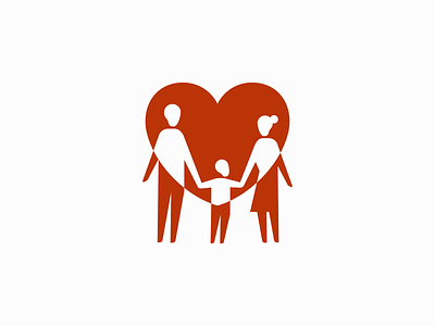 Family And Heart Logo branding child design family geometric heart home identity illustration logo love man mark modern negative space parents premium symbol vector woman