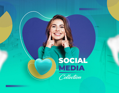 Social media designs collection banner blue dental logistics real estate socialmedia