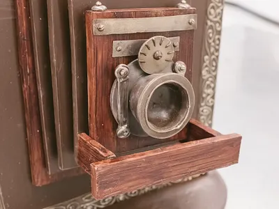Chocolate TinType Camera 3d illustration camera chocolate sculpture