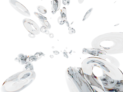 Glassy Donuts 3d blender dispersion glass playing rgb see through white