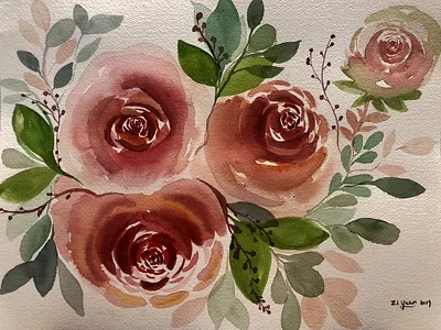 Watercolor Rose illustration watercolor