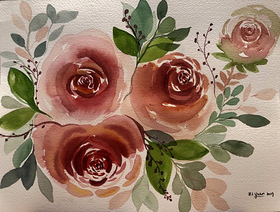 Watercolor Rose illustration watercolor