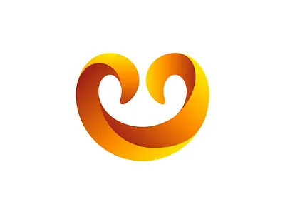 Love Pretzel Logo Design brand identity branding connection double duo pair fast food beverage for sale unused buy friends friendship gold golden sunset sun gradient modern shadow highlight light dark contrast logo mark symbol icon love heart couple dating mihai dolganiuc design relationship social media app web team together unite unity waves web3 nft metaverse