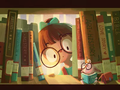 Nice To Meet You book cartoon character girl illustration library light rabbit