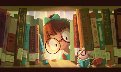 Nice To Meet You book cartoon character girl illustration library light rabbit